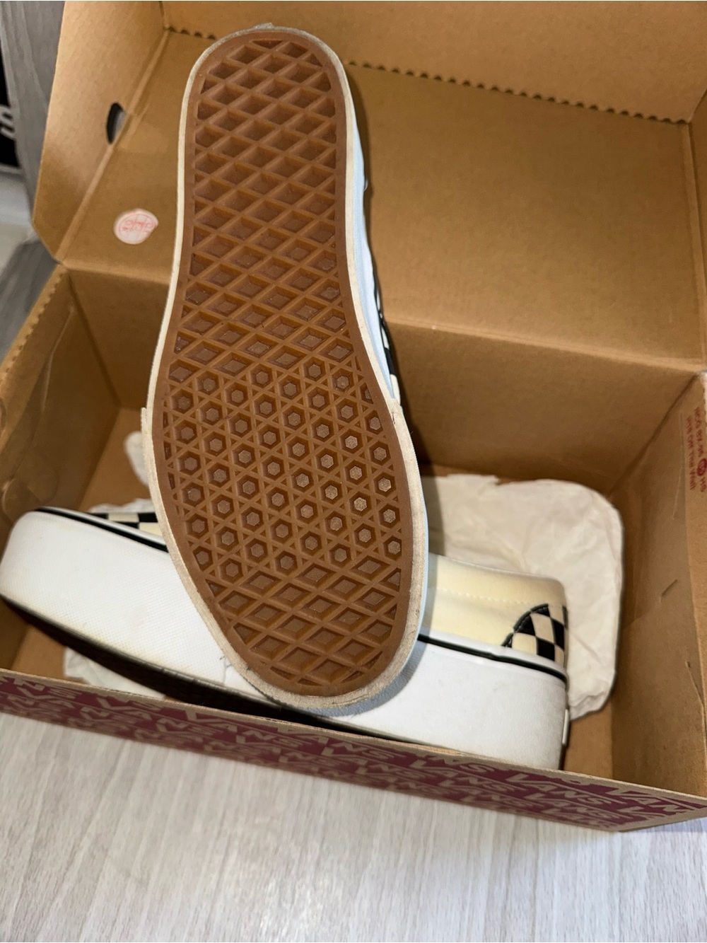 Vans Slip-On Checkerboard Canvas Sneakers - Black & White - Picture 3 of 3